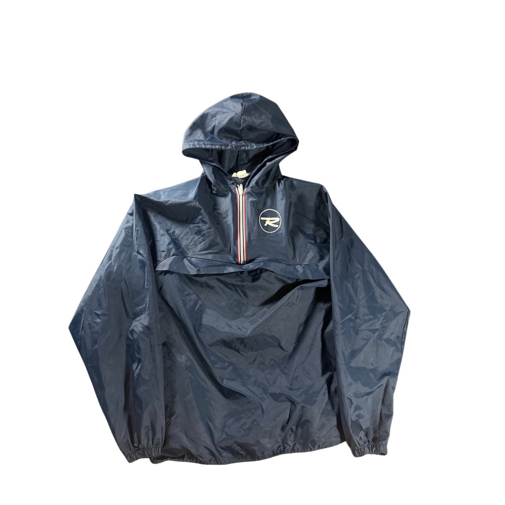 Vintage 80s Helly Hansen Rossignol Ski Windbreaker Navy Blue Anorak Mens Large